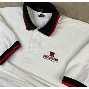 Vintage‎ Diablo Paintball Polo Shirt Short Sleeve 90s Retro Embroidered White XL